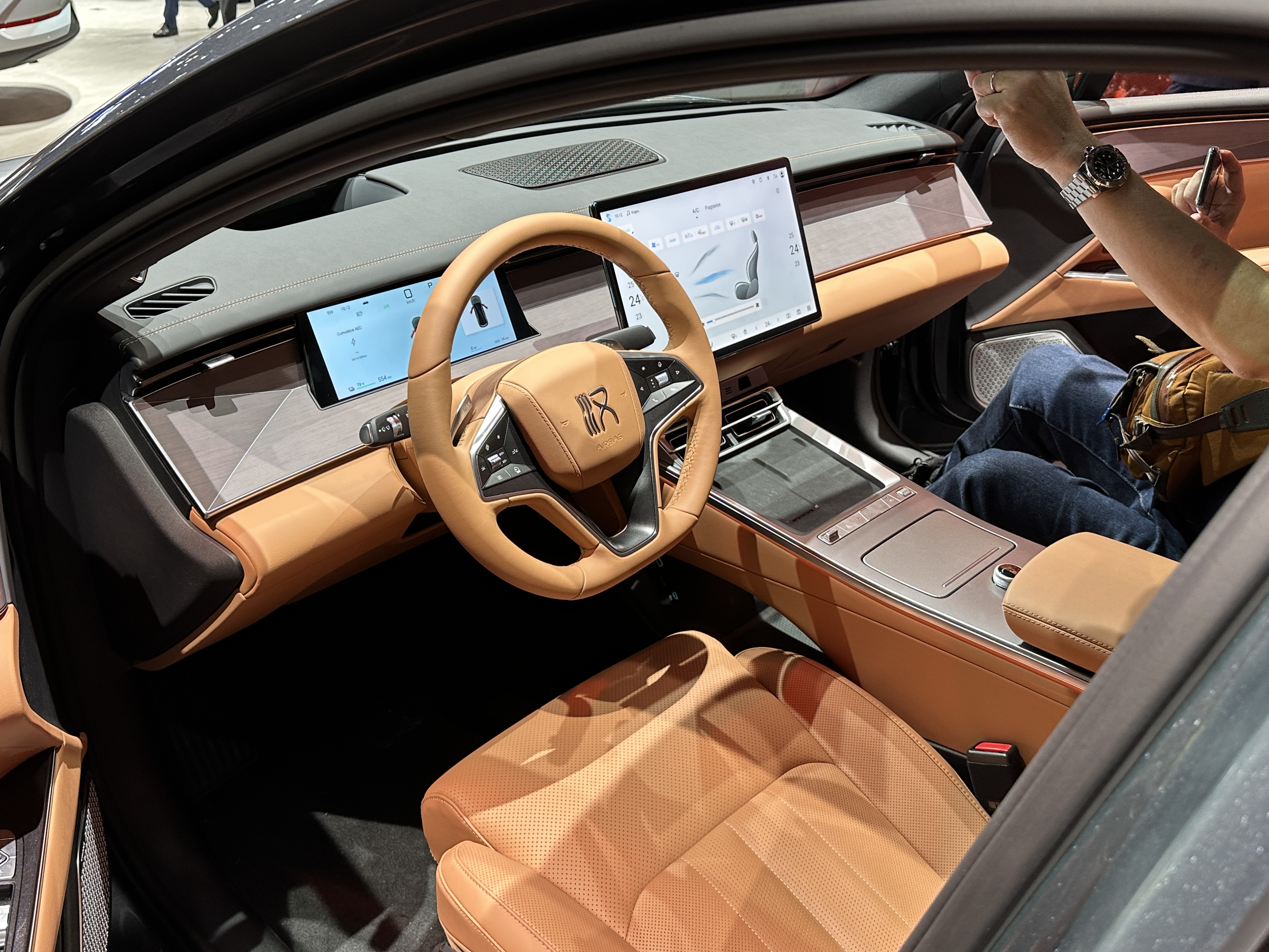 BYD interior with massive touchscreen and satellite navigation